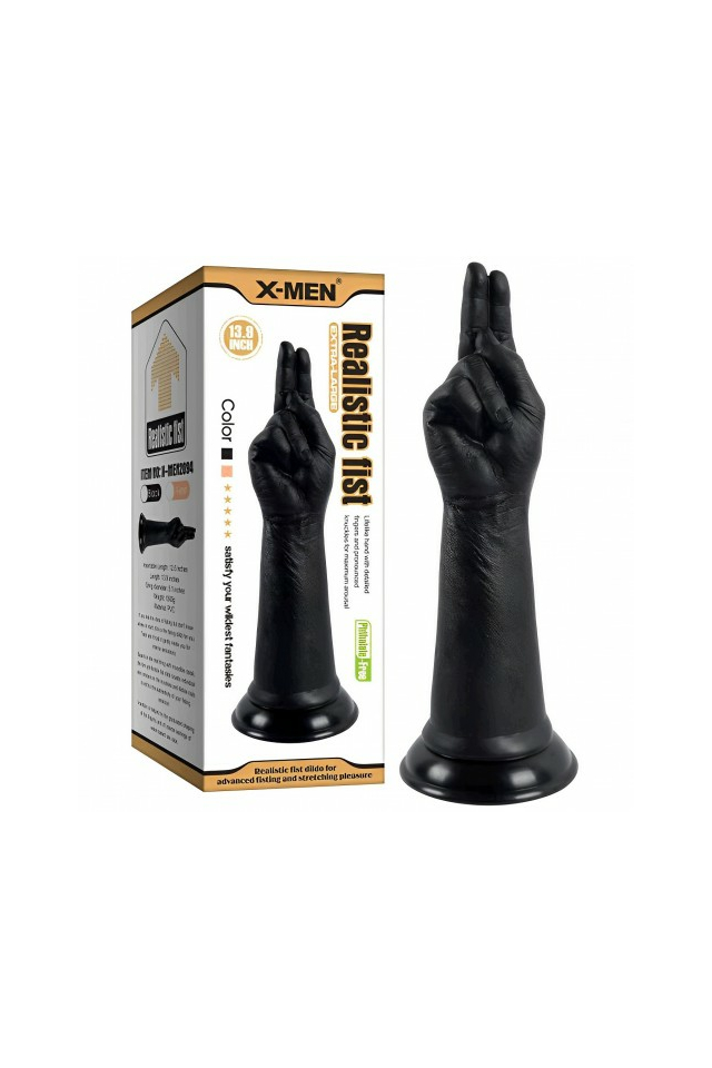 Рука для фистинга Nlonely X-Men Realistic Fist, ПВХ, чёрная, 37 см