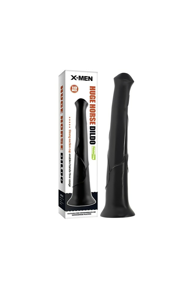 Фаллоимитатор Nlonely X-Men Huge Horse Dildo, фаллос мустанга, ПВХ, на присоске, 43 см