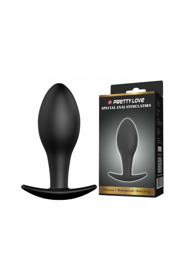 Анальная пробка Pretty Love Anal Stimulation, силикон, чёрная, 8,5 см