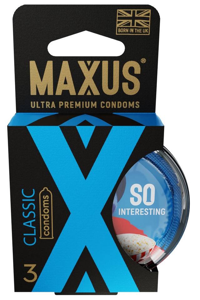 Презервативы Maxus Classic, классические, латекс, в пластиковом кейсе, 3 шт