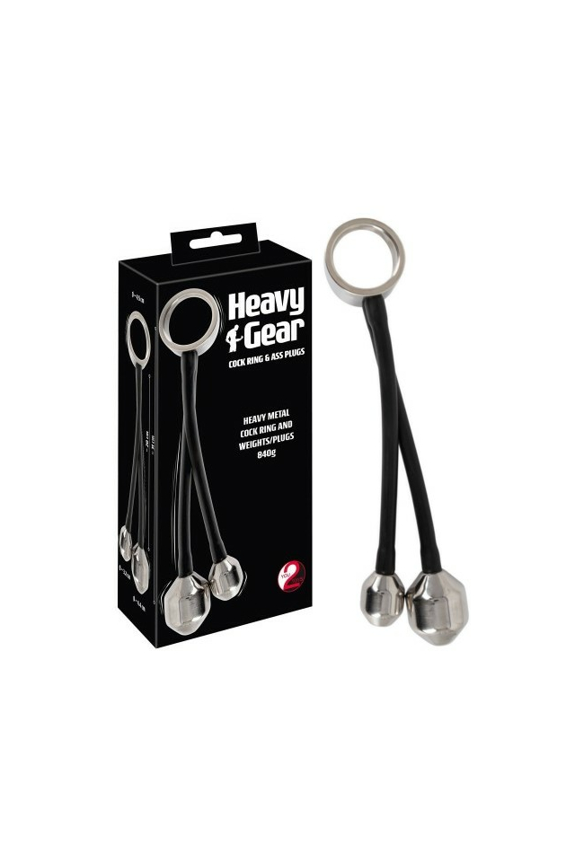 Эрекционное кольцо с металлическими грузиками ORION Cock ring & Ass plugs, металл, силикон