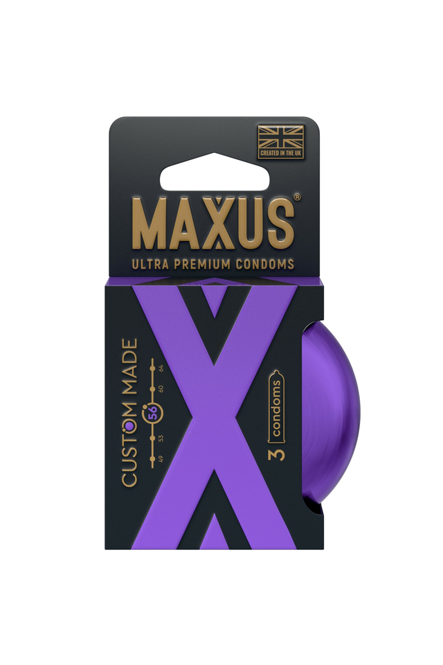 Презервативы Maxus Custom Made 56, увеличенные, латекс, в металлическом кейсе, 3 шт