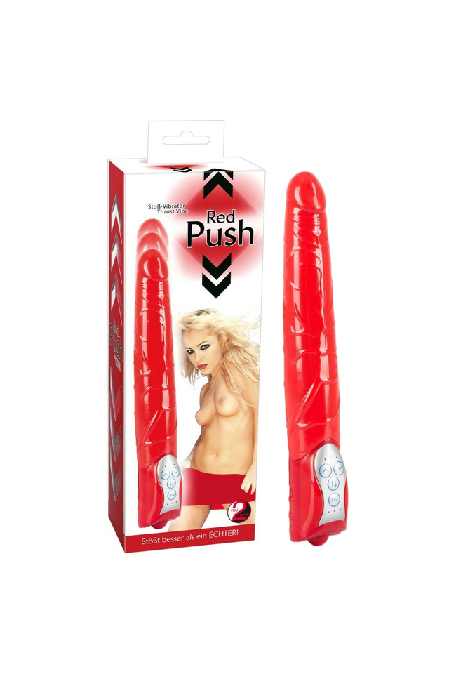 Вибратор с поступательными движениями ORION Red Push, TPE, красный, 27,5 см