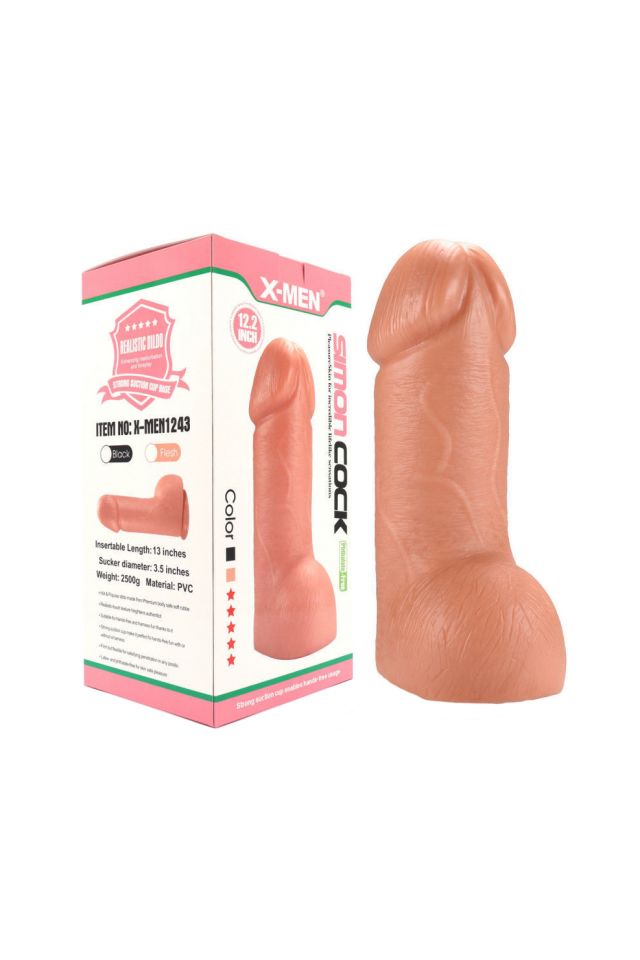 Фаллос-гигант Nlonely X-Men Simon Cock, ПВХ, телесный, 29 см