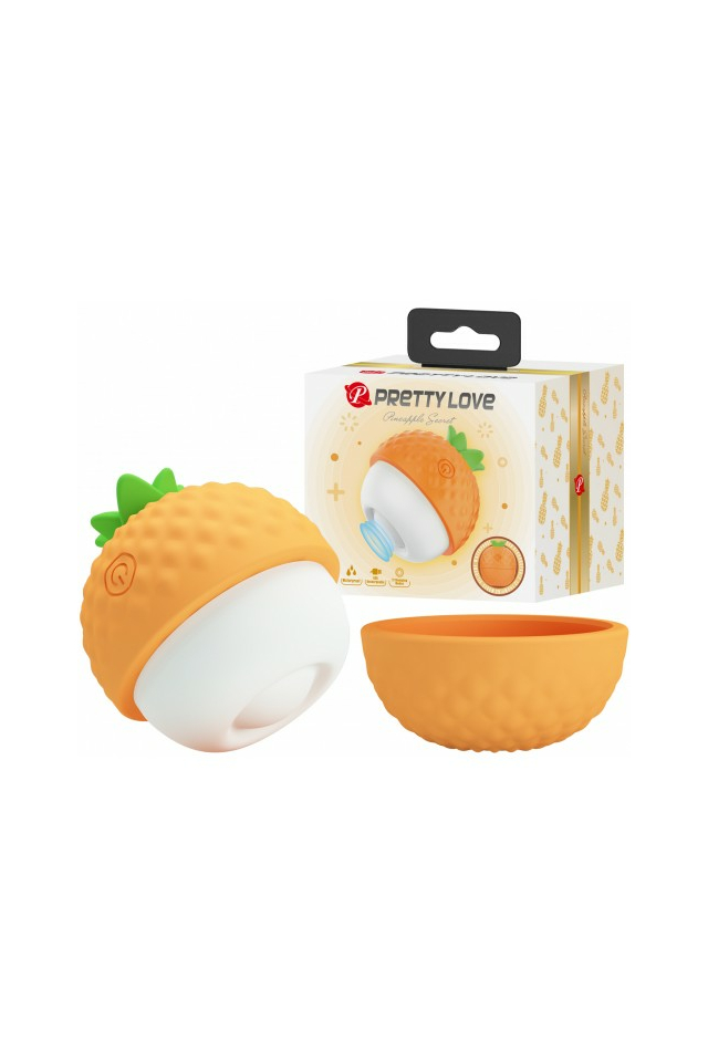 Пульсирующий стимулятор клитора Pretty Love Pineapple Secret, силикон, оранжевый, 5,7 см
