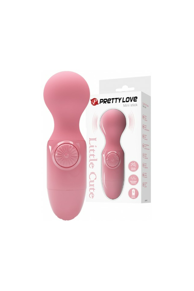 Вибромассажёр Pretty Love Mini Stick, силикон, розовый, 12 см