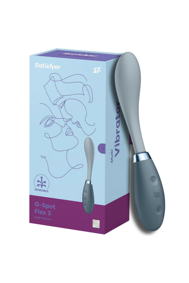 Гибкий вибратор для точки G Satisfyer G-Spot Flex 3, силикон, серый, 19,5 см