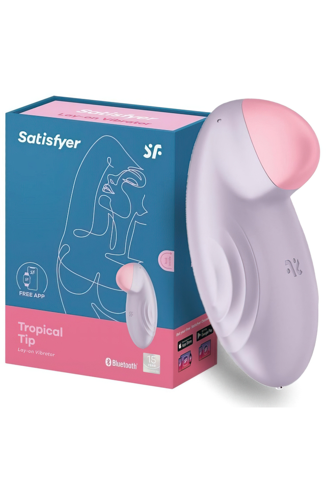 Клиторальный смарт-стимулятор с вибрацией Satisfyer Tropical Tip, силикон, сиреневый, 8,5 см
