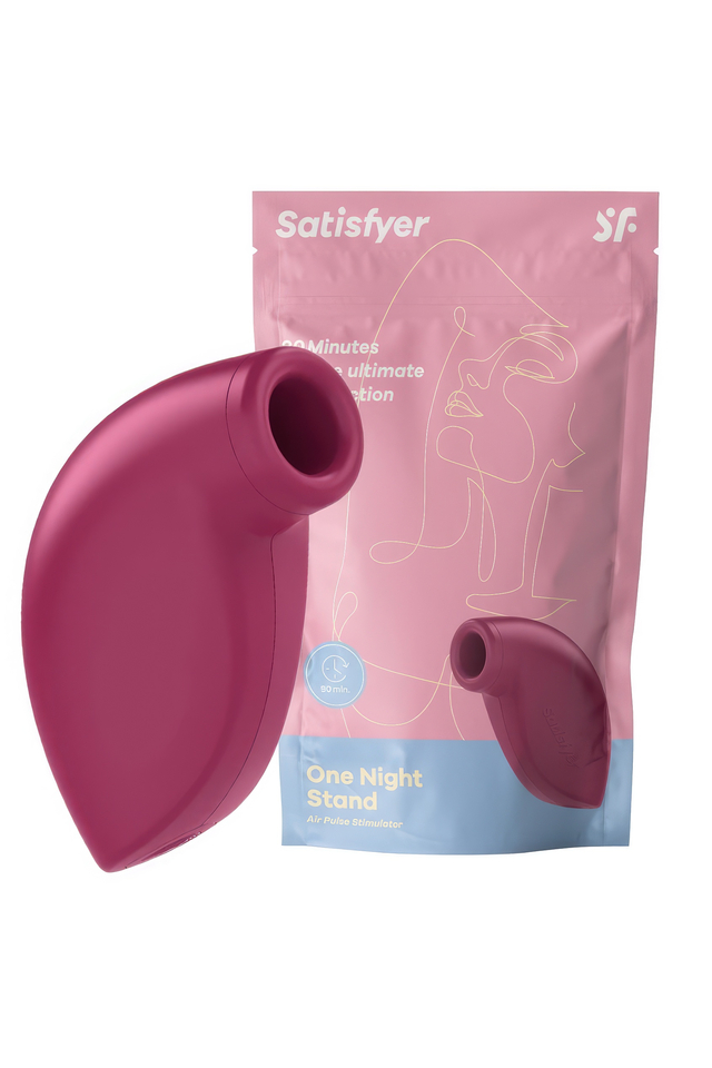 Вакуумно-волновой бесконтактный стимулятор клитора Satisfyer One Night, силикон, красный, 7,3 см