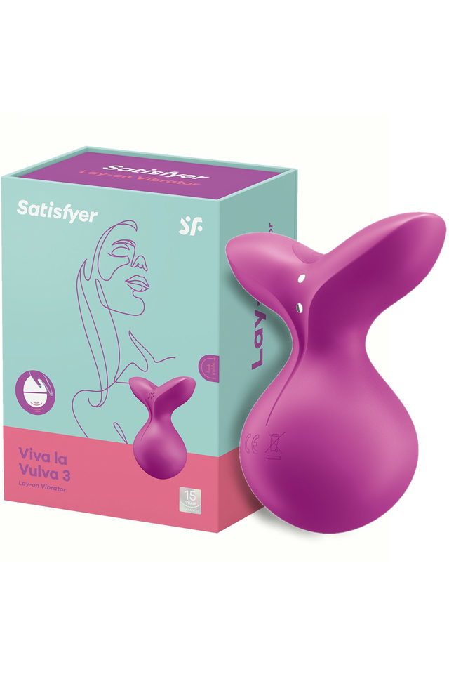 Клиторальный мини-массажёр Satisfyer Viva La Vulva 3, силикон, малиновый, 8,5 см