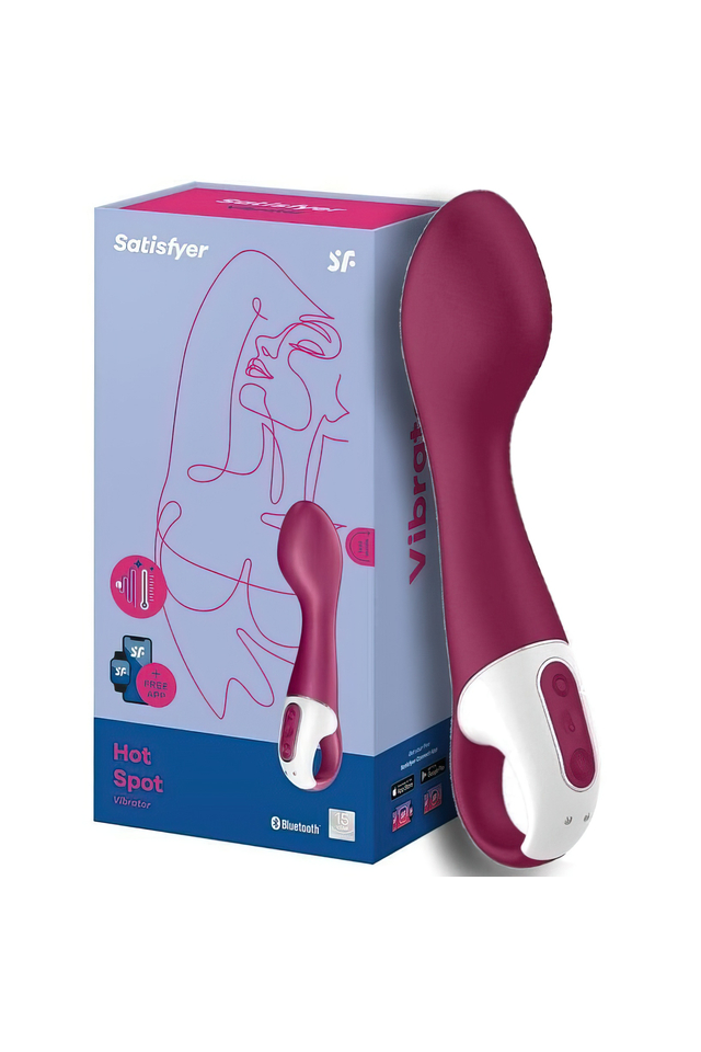 Смарт-вибратор с подогревом для точки G Satisfyer Hot Spot, бордовый, 21 см
