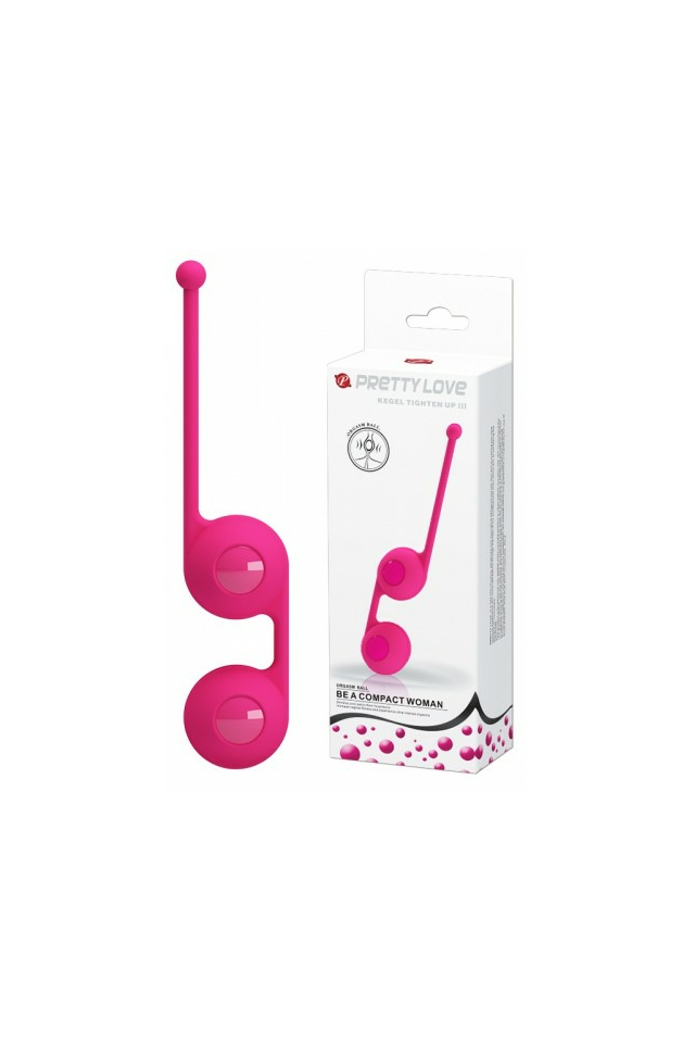 Вагинальные шарики со смещённым центром тяжести Pretty Love Kegel Tighten Up III, силикон, розовые, 17 см