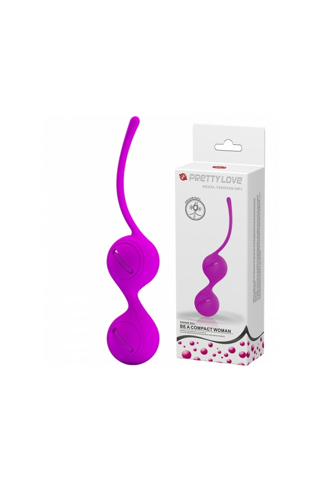 Вагинальные шарики со смещённым центром тяжести Pretty Love Kegel Tighten Up I, силикон, пурпурные, 16,3 см