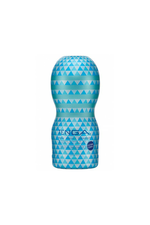 Мастурбатор TENGA Vacuum Cup Extra Cool, TPE, голубой, 15,5 см