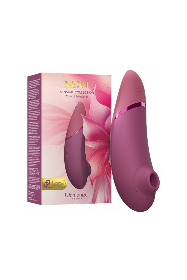 Вакуумно-волновой стимулятор клитора Womanizer Next, силикон, тёмно-розовый
