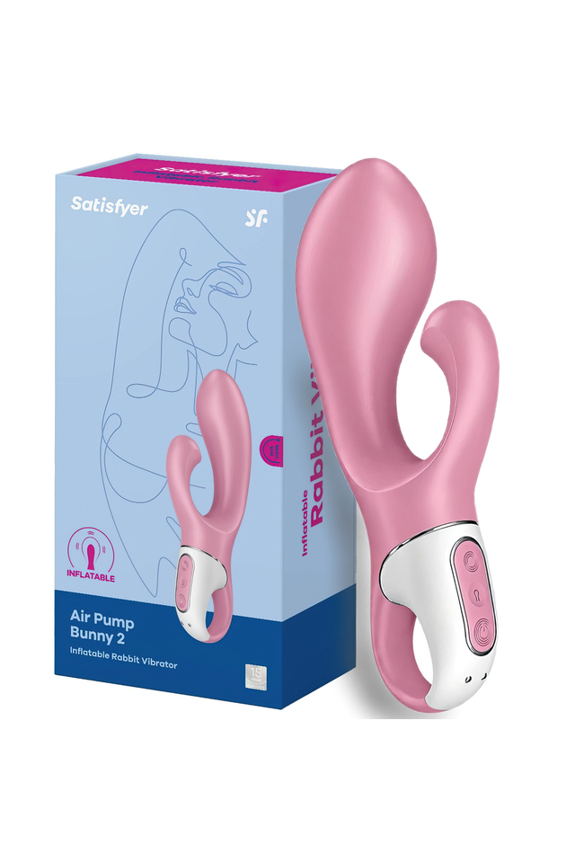 Расширяющийся вибратор с клиторальным стимулятором Satisfyer Air Pump Bunny 2, розовый