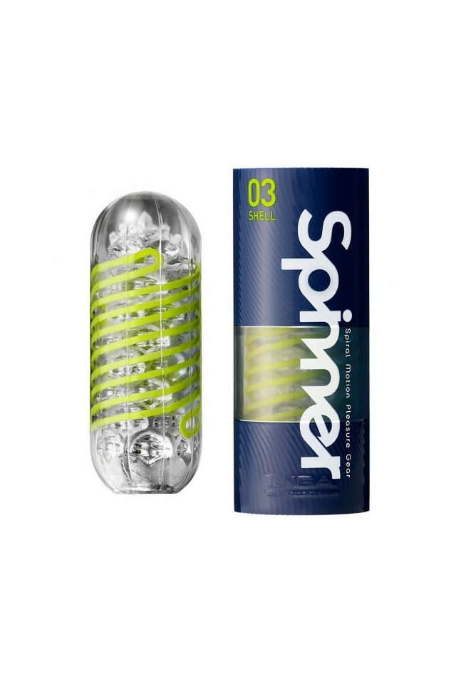Мастурбатор TENGA Shell Spinner, эластомер, прозрачный, 13 см