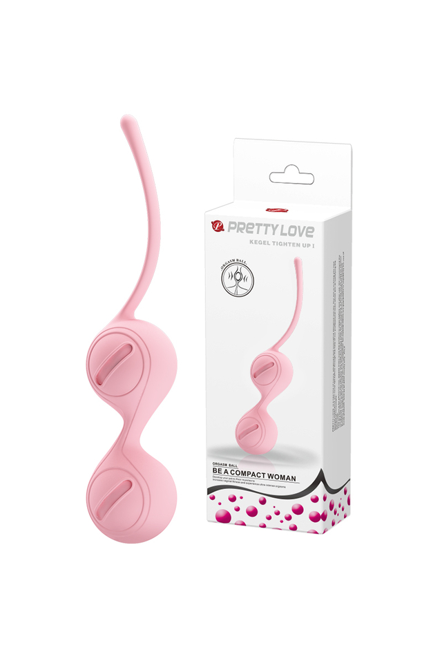 Вагинальные шарики со смещённым центром тяжести Pretty Love Kegel Tighten Up I, силикон, розовые, 16,3 см