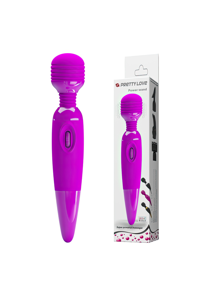Вибромассажёр Pretty Love Power Wand, силикон, розовый, 25 см