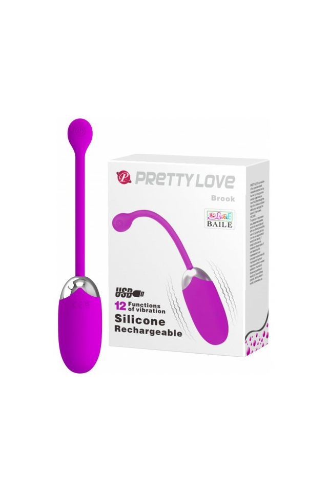 Виброяйцо Pretty Love Brook, силикон, пурпурный, 15,5 см