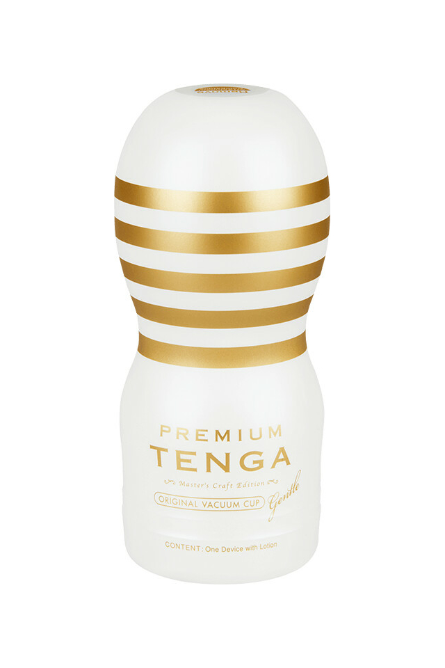 Мастурбатор TENGA Premium Original Vacuum Cup Gentle, TPR, белый, 15,5 см