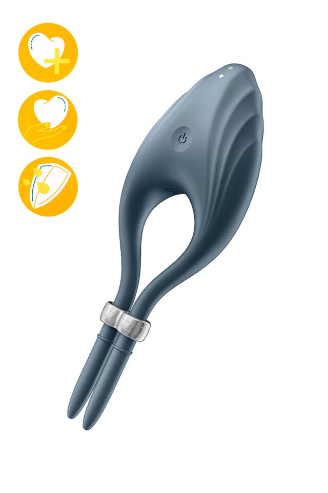 Эрекционное кольцо-лассо на пенис Satisfyer Duelist, силикон, синий, 14 см