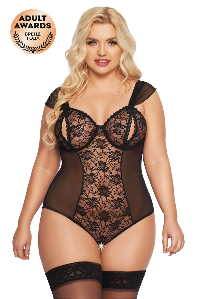 Боди SoftLine Collection Dora, черный, XXL